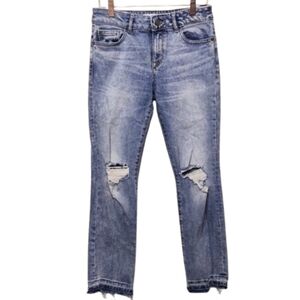 DL1961 Women's MARA Instasculpt Straight Ankle Distressed Jeans Glacier Size 25